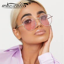 WHO CUTIE Retro Women Pink Round Sunglasses Brand Designer 2019 Fashion Circle blue Lens Small Sun Glasses Tint Shades OM773 2024 - buy cheap