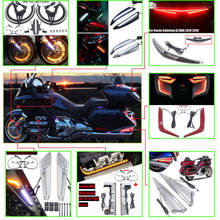 Chrome ou preto motocicleta frente e traseira sinal de volta led luz freio para honda gold wing gl 1800 gl1800 f6b 2018 2019 2020 2021 2024 - compre barato