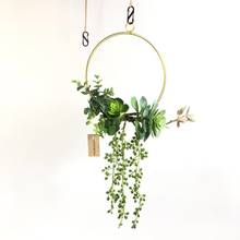 Wall Hanging Geometric Metal Wire Wreath Hoop Frame Succulent Plants Artificial Flower Garland Wedding Party Decoration 2024 - buy cheap
