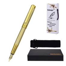 High quality metal fountain pen business advertising gift set pen small ripple design luxury fountain pen 2024 - buy cheap