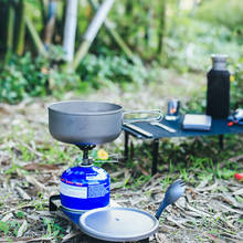 Fiambrera de titanio saludable, caja de almuerzo portátil japonesa Bento, almacenamiento para acampar al aire libre, viajes, senderismo, utensilios de cocina, olla de 1L 2024 - compra barato