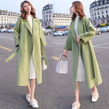 autumn winter Women's woolen coat winter female long section Green woolen coat Korean Coats & Jackets women wool coat long coat 2024 - compre barato
