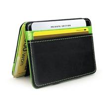 2021 Fashion Smooth Leather Women Magic Wallet Luxury Men's Money Clip Credit Card Bag Cash Holder Ladies Small Purse For Woman 2024 - buy cheap