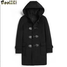 Мужская куртка с капюшоном Boollili, черная двусторонняя куртка из 100% шерсти на осень и зиму 2024 - купить недорого