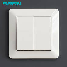 Interruptor de luz de pared SRAN estándar europeo 2Gang 1Way 10A 250V 82mm * 82mm panel de pc ignífugo interruptor basculante blanco 2024 - compra barato