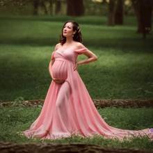 Vestidos de maternidade para sessão de fotos mulheres grávidas sexy fora dos ombros vestidos maxi fotografia adereços vestidos de gravidez maternidade 2024 - compre barato