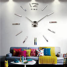 new real clock watch wall clocks horloge 3d acrylic Home Decorati mirror stickers  living room needle europe 2024 - buy cheap