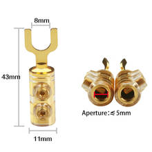 8Pcs HiFi Pure Copper Audio Spade Plug Gold-plated Solder-free Y Plug Amplifier Speaker Cable Connector 2024 - buy cheap