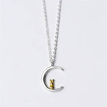 Creative  Moon Rabbit Pendant Necklace Cute Women Animal Collarbone Chain Accessories Fashion Jewelry Girl Gifts 2024 - buy cheap