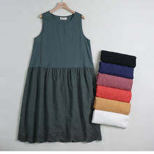 Vestido Midi informal de algodón sin mangas para mujer, ropa bordada, para primavera y verano, 2021 2024 - compra barato