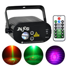 AUCD-miniproyector de luces LED RGB para escenario, dispositivo de proyección con Control Remoto Portátil, 12 patrones, 200mw, rayo láser RG, para fiesta en casa, espectáculo de DJ, W-12RG 2024 - compra barato