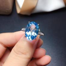 Anillo de Topacio azul cielo natural para mujer, gran oferta, estilo lujoso, de alta gama, plata 925 2024 - compra barato