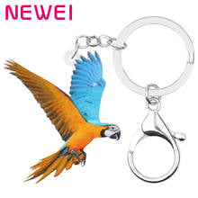 Newei Acrylic Macaw Parrot Keychains Aesthetic Cute Animal Bird Keyring Jewelry For Women Kids Girl Trendy Gift Purse Decoration 2024 - buy cheap