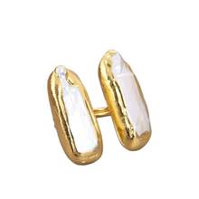 GG Jewelry-anillo chapado en oro amarillo, perla, blanco, Keshi Biwa 2024 - compra barato