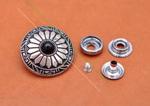 10 Sets Sun Flower Silver Turquoise Bead Snap Button Concho Nail Rivet for Leathercraft Bag Fastener Backpack Wallet Accessories 2024 - buy cheap