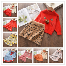 Girls Clothing Sets Autumn Children Clothes Sweater Skirt Suit Casual Kids Fashion Outfits for Girls Winter Costume 2024 - buy cheap