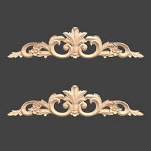 2Pcs European Wood Carving Home Multi-specification Door Cabinets Wood Applique Furniture Decor Solid Wood Long Decals Natural 2024 - buy cheap