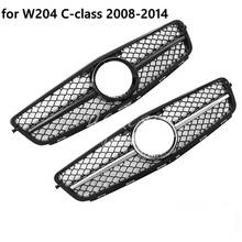 Front Grille for Mercedes C Class W204 C180 C200 C300 AMG Grill Style Racing Matte/Gloss Black Grills 2008-2014 2024 - buy cheap