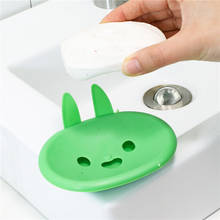 New 1PCS Soap Dish Case Plastic Holder Cute Rabbit Shape Drain Soap Box Double Layer Storage Rack Bathroom Washroom Organizer 2024 - buy cheap