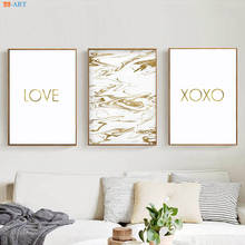 Xoxo pintura de tela em ouro escandinavo., quadros para parede da sala de estar sem moldura. 2024 - compre barato