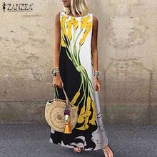 Stylish Printed Maxi Dress Women Summer Sundress 2021 ZANZEA Casual Ladies Sleeveless Tank Vestidos Female Floral Robe  2024 - buy cheap