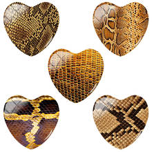 TAFREE 25MM Snake Skin Art texture Pattern Heart Shape Flat Back Glass Cabochon diy Jewelry TX308 2024 - buy cheap