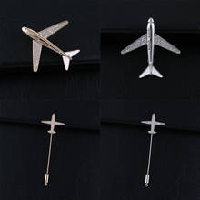 High quality Zircon Aircraft Airplane Brooch Men Suit Brooch Pin Man Party Brooch Jewelry Sparkling Man Pins Gifts New fashion 2024 - buy cheap