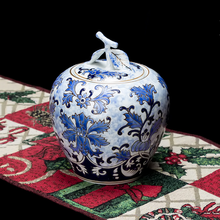 Tanque de armazenamento estilo chinês, azul e branco, porcelana retrô com tampa, decoração, artesanato, vaso de chá, garrafas decorativas minúsculos 2024 - compre barato