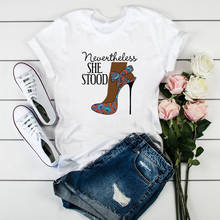 Модная новинка, женская футболка, привлекательная анкарская футболка с принтом туфель, женская футболка, летняя футболка в стиле Харадзюку, женские топы 2024 - купить недорого