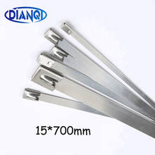 100pcs 15*700mm 15x700mm 15mmx700mm Latching Self-Locking  Stainless Steel Zip Cable Tie Lock Tie Wrap High Quality cable ties 2024 - buy cheap