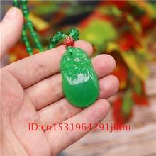 Joyería Natural tallada Jade colgante amuleto Jadeíta mujer verde para Charm Pixiu Mano china regalos de doble cara collar hombres 2024 - compra barato
