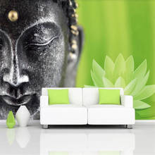 Custom 3D Wallpaper Mural Buddha Statue Zen Lotus Background Wall Decoration Painting Living Room Bedroom Wallpaper Mural 2024 - buy cheap