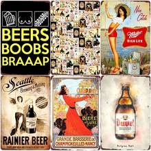 Ice Cold Beer Plaque Vintage Metal Tin Sign Man Cave Poster Home Bar Cafe Club Wall Decoration Belgian Beer Art Plate Decor N348 2024 - buy cheap