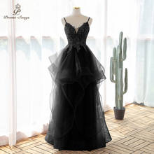 Hermosa Sexy color negro vestido de noche de graduación de 2021 vestidos de Noche vestidos de fiesta robe de soirée de mariage 2024 - compra barato