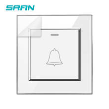 SRAN Reset Switch Doorbell Shutter Crystal Acrylic Panel 86*86mm Wall Exterior Wall Power Outlet  Wall Power Outlet 2024 - buy cheap