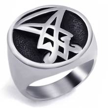 Fashion Sigil of Lucifer Ring For Men Punk Rock Seal of Satan Males Ring Jewelry Size 7-14 2024 - buy cheap