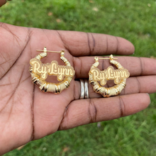 Acrylic Bamboo Hoop Earrings Hiphop Customizable Customize Name Earrings Bamboo Style Custom Earrings For Christmas Gifts 2024 - buy cheap