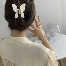 Grampo de captura em formato de borboleta, grampos de cabelo coloridos de acetato coreano, acessórios de cabelo, acessórios de chapéu para mulheres 2024 - compre barato