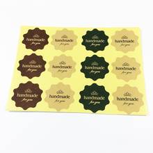 120 unids/lote de flores de patrón de polígono de papel Kraft redondo "hecho a mano para ti sello adhesivo productos hechos a mano Scrapbooking 2024 - compra barato