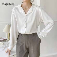Office Lady Style Suit Lapel Collar Vintage Solid Blouse Korean Fashion Long Sleeve Women Chic Loose Female Autumn Shirt 11092 2024 - buy cheap