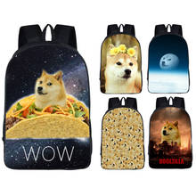 Funny Shiba Teens School backpack Lovely Puppy boys girls children school bags women men Hipster shoulder backpack kids bookbag 2024 - buy cheap