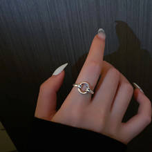 Женское геометрическое кольцо на указательный палец, с металлическим отверстием 2024 - купить недорого