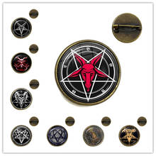 Broche de vidro com pentagrama supernatural, pingente gótico, satanismo, pentáculo mau, joias, pingente pagão, presente para amigos 2024 - compre barato