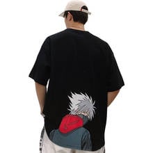 Костюм для косплея аниме Boruto Kakashi, черная и белая футболка, летняя свободная футболка, стиль Харадзюку, для хэллоуивечерние, для ролевых игр, для взрослых 2024 - купить недорого