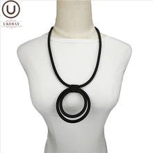 UKEBAY New Round Pendant Necklaces 2020 Fashion Jewelry Handmade Rubber Necklace Elasticity Soft Chokers Clothes Accessories 2024 - buy cheap