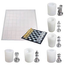 Molde de silicone xadrez diy, conjunto de molde de checadora, resina epóxi de cristal, ferramentas artesanais para presente para crianças 2024 - compre barato