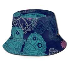 CINESSD-Sombrero de pescador con diseño de mariposa para hombre y mujer, gorro de pescador con diseño de mariposa hermosa, color azul marino, estilo visera de viaje al aire libre, Panamá, 2021 2024 - compra barato