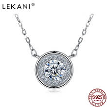 LEKANI Fashion Round Crystal Necklace 925 Sterling Silver Pendant Jewelry Women's Neck Decoration Send Friends Valentine Gift 2024 - buy cheap