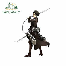 Earlfamily-adesivo à prova de arranhões para carro, 13cm x 9.2cm, para attack on titan, decalque fino, diy, impressão personalizada, à prova d'água para van, rv, jdm 2024 - compre barato