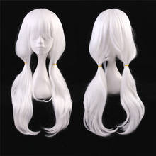 Danganronpa V3 Angie Yonaga Anjii Anime Cosplay Wig Heat Resistant Wigs 70cm White Wavy Long Synthetic Hair For Women + Wig Cap 2024 - buy cheap